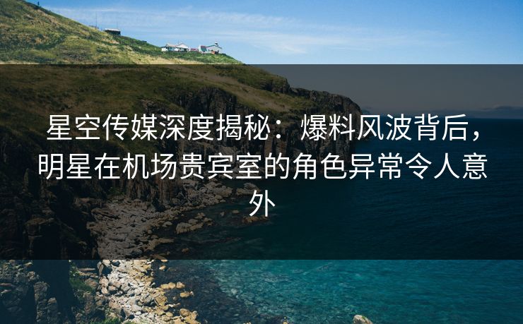 星空传媒深度揭秘：爆料风波背后，明星在机场贵宾室的角色异常令人意外