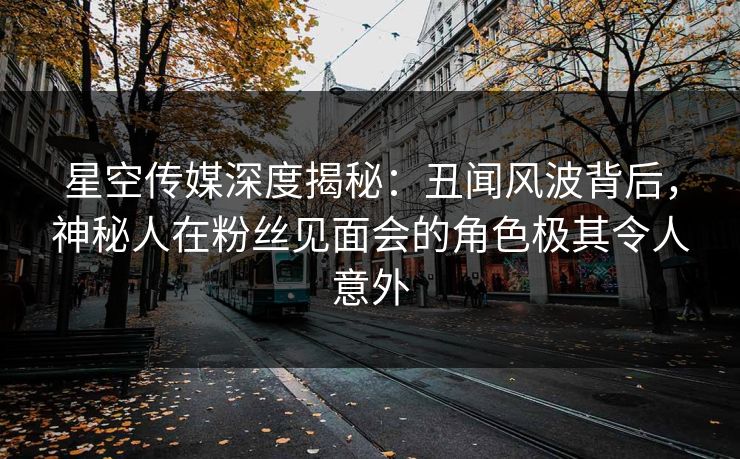星空传媒深度揭秘：丑闻风波背后，神秘人在粉丝见面会的角色极其令人意外