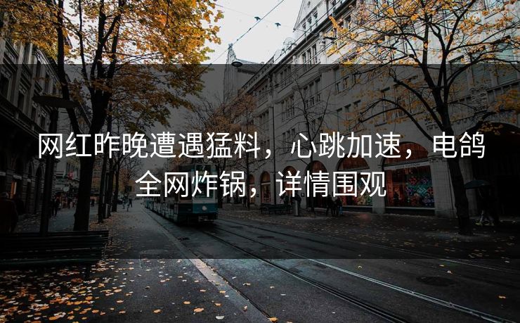 网红昨晚遭遇猛料，心跳加速，电鸽全网炸锅，详情围观
