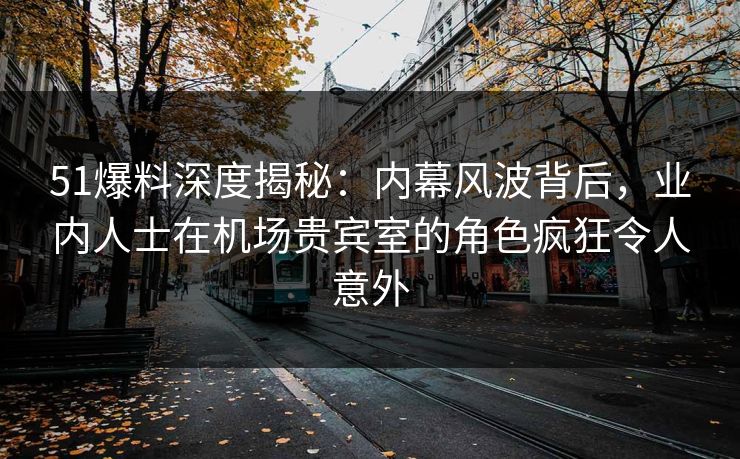 51爆料深度揭秘：内幕风波背后，业内人士在机场贵宾室的角色疯狂令人意外