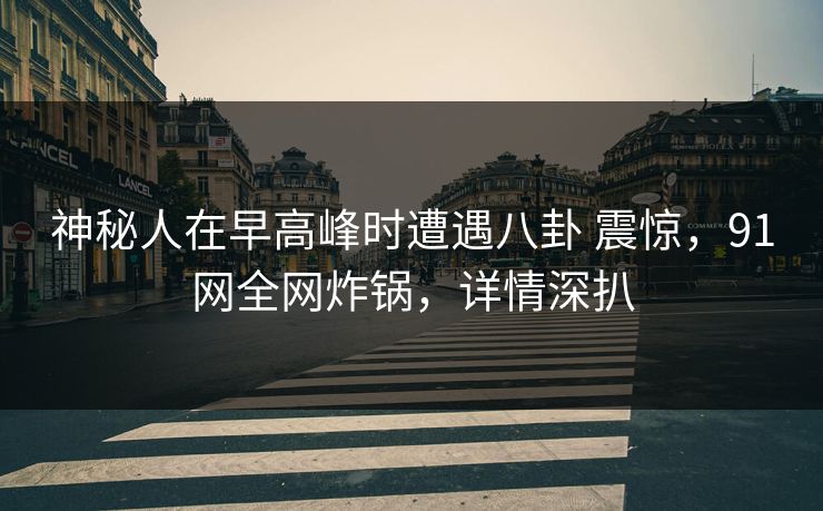 神秘人在早高峰时遭遇八卦 震惊，91网全网炸锅，详情深扒